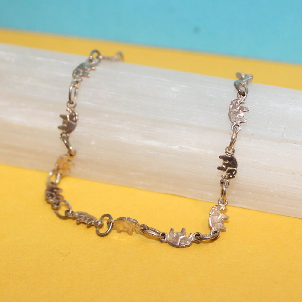 Vintage Sterling Silver 925 Elephant Bracelet